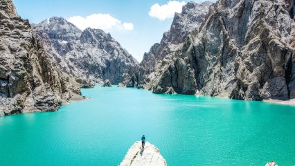 Köl-Suu lake Kyrgyzstan