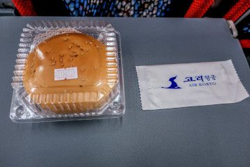 In-flight meal, a chicken burger