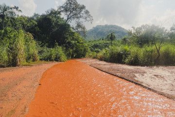Mining had turned the river red
